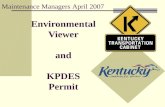 Environmental Viewer and KPDES Permit Maintenance Managers April 2007.