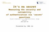 It’s no secret Measuring the security and reliability of authentication via ‘secret’ questions Stuart Schechter, A. J. Bernheim Brush, Serge Egelman IEEE.
