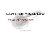 TRIAL PROCEDURES LAW I: CRIMINAL LAW TRIAL PROCEDURES.