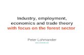 Industry, employment, economics and trade theory with focus on the forest sector Peter Lohmander .