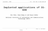 September, 2006Doc: IEEE 802.15-BAN-0409-00 Zhen, Li, and Kohno Slide1 Implanted applications of IG-BAN Bin Zhen, Huan-Bang Li and Ryuji Kohno National.