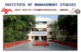 DEVI AHILYA VISHWAVIDAYALAYA, INDORE 1 INSTITUTE OF MANAGEMENT STUDIES.