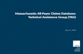 Massachusetts All-Payer Claims Database: Technical Assistance Group (TAG) July 14, 2015.