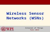 Wireless Sensor Networks (WSNs) Internet of Things Fall 2015.