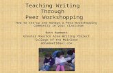 Teaching Writing Through Peer Workshopping How to set-up and manage a Peer Workshopping Community in your classroom Beth Hammett Greater Houston Area Writing.