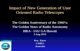 Impact of New Generation of User Oriented Radio Telescopes The Golden Anniversary of the 1960’s: The Golden Years of Radio Astronomy HRA - IAU GA Hawaii.