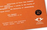 Reflections of First Year Students’ first semester experiences: a survey in the Faculty of Management at the University of Johannesburg, South Africa Jane.