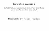 Evaluation question 3 What kind of media institution might distribute your media product and why? Hoodwink by Katie Hepton.