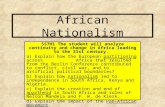 African Nationalism SS7H1 The student will analyze continuity and change in Africa leading to the 21st century. a) Explain how the European partitioning.