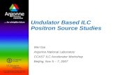 Undulator Based ILC Positron Source Studies Wei Gai Argonne National Laboratory CCAST ILC Accelerator Workshop Beijing, Nov 5 – 7, 2007.