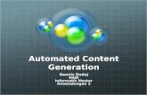 Automated Content Generation Dennis Dedaj HAW Informatik Master Anwendungen 2.