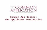 Common App Online: The Applicant Perspective. Login Screen .