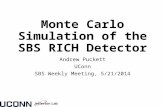 Monte Carlo Simulation of the SBS RICH Detector Andrew Puckett UConn SBS Weekly Meeting, 5/21/2014.