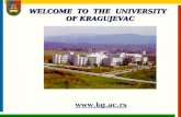 Www.kg.ac.rs WELCOME TO THE UNIVERSITY OF KRAGUJEVAC.