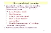 14-1 Electroanalytical chemistry Quantitative methods based on electrical properties when solution is part of an electrochemical cell §Low detection limits.