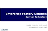 1 Enterprise Factory Solution -Surveon Technology Sales & Marketing Department Surveon Technology, 2013.