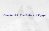 Chapter 3.2: The Rulers of Egypt. Objectives Learn the history of ancient Egyptian kingship. Find out about Egypt’s three kingdom periods. Understand.