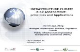 INFRASTRUCTURE CLIMATE RISK ASSESSMENT: principles and Applications David Lapp, P.Eng. David Lapp, P.Eng. Manager, Professional Practice, Engineers Canada.