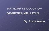 PATHOPHYSIOLOGY OF DIABETES MELLITUS By Prarit Arora By Prarit Arora.