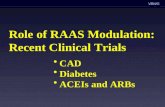 Role of RAAS Modulation: Recent Clinical Trials CAD Diabetes ACEIs and ARBs VBWG.