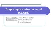 Bisphosphonates in renal patients Supervised by : Prof. Ahmed Gaber Presented by : Noha Alaa El Dine Pharm D student.