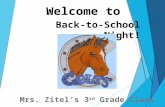 Mrs. Zitel’s 3 rd Grade Class Welcome to Back-to-School Night!