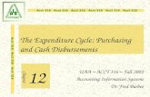 Acct 316 Acct 316 Acct 316 The Expenditure Cycle: Purchasing and Cash Disbursements 12 UAA – ACCT 316 – Fall 2002 Accounting Information Systems Dr. Fred.