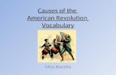 Causes of the American Revolution Vocabulary Miss Bucella.