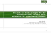 1 International Disability Rights Monitor Disability and Early Tsunami Relief Efforts in India, Indonesia and Thailand Anne Hayes, International Coordinator.