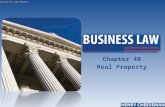 Chapter 48 Real Property.  Property that is immovable or attached to immovable land or buildings  Types of real property:  Land and buildings  Subsurface.