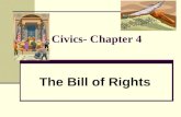 Civics- Chapter 4 The Bill of Rights. Amendment # 1 The First amendment to the Constitution protects five basic freedoms: freedom of religion, freedom.