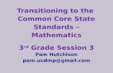Transitioning to the Common Core State Standards – Mathematics 3 rd Grade Session 3 Pam Hutchison pam.ucdmp@gmail.com.