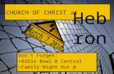 CHURCH OF CHRIST at Don’t Forget: Bible Bowl @ Central Family Night Out @ Hebr on.