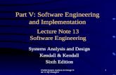 CS206 System Analysis & Design Note 13 By ChangYu 1 Lecture Note 13 Software Engineering Systems Analysis and Design Kendall & Kendall Sixth Edition Part.