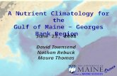 A Nutrient Climatology for the Gulf of Maine − Georges Bank Region June 23, 2008 David Townsend Nathan Rebuck Maura Thomas.