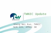 1 TWNIC Update Sheng Wei Kuo, TWNIC NIR SIG, APNIC 30.