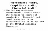 RTI, MUMBAI - ENV. AUDITING DAY 2.1.1 1 Performance Audit, Compliance Audit, Financial Audit The SAI may undertake environmental audits under its mandate.
