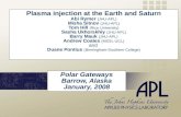 Plasma injection at the Earth and Saturn Abi Rymer (JHU-APL) Misha Sitnov (JHU-APL) Tom Hill (Rice University) Sasha Ukhorskhiy (JHU-APL) Barry Mauk (JHU-APL)
