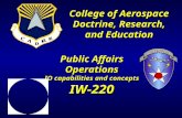 College of Aerospace Doctrine, Research, and Education Public Affairs Operations IO capabilities and concepts IW-220.