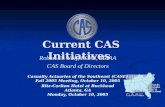 Current CAS Initiatives Robert F. Wolf, FCAS, MAAA CAS Board of Directors Casualty Actuaries of the Southeast (CASE) Fall 2005 Meeting, October 10, 2005.