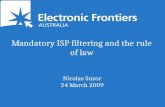 Mandatory ISP filtering and the rule of law Nicolas Suzor 24 March 2009.