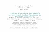 “Probing Electronic Transitions in Individual Carbon Nanotubes by Rayleigh Scattering” Matthew Y. Sfeir, 1 Feng Wang, 2 Limin Huang, 3 Chia-Chin Chuang,