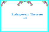 Pythagorean Theorem 5.4. Learn the Pythagorean Theorem. Define Pythagorean triple. Learn the Pythagorean Inequality. Solve problems with the Pythagorean.