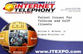 Patent Issues for Telecom and VoIP Clients William B. Wilhelm, Jr. Bingham McCutchen LLP.