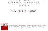 TOPIC 7 MODIFYING PIXELS IN A MATRIX NESTED FOR LOOPS 1 Notes adapted from Introduction to Computing and Programming with Java: A Multimedia Approach by.