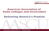American Association of State Colleges and Universities Delivering America’s Promise.