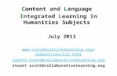 Content and Language Integrated Learning in Humanities Subjects July 2013  judith.evans@collaborativelearning.org.
