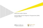 National Public Works Immovable Asset Register Programme (IAR) August 2012.