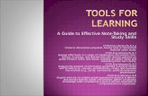 A Guide to Effective Note-Taking and Study Skills CCSS.ELA-Literacy.SL.8.1.a CCSS.ELA-Literacy.SL.8.1.a Come to discussions prepared, having read or researched.