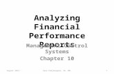 Analyzing Financial Performance Reports Management Control Systems Chapter 10 August 2014Iwan Pudjanegara, SE. MM.1.